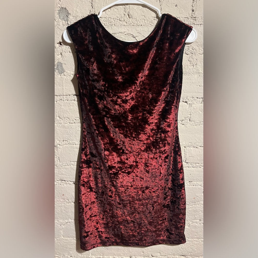 Red Crushed Velvet Dress